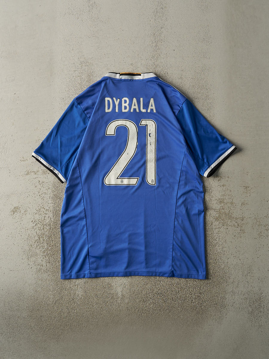 Vintage Y2K Blue Adidas Juventus #21 Paulo Dybala Soccer Jersey (L/XL)