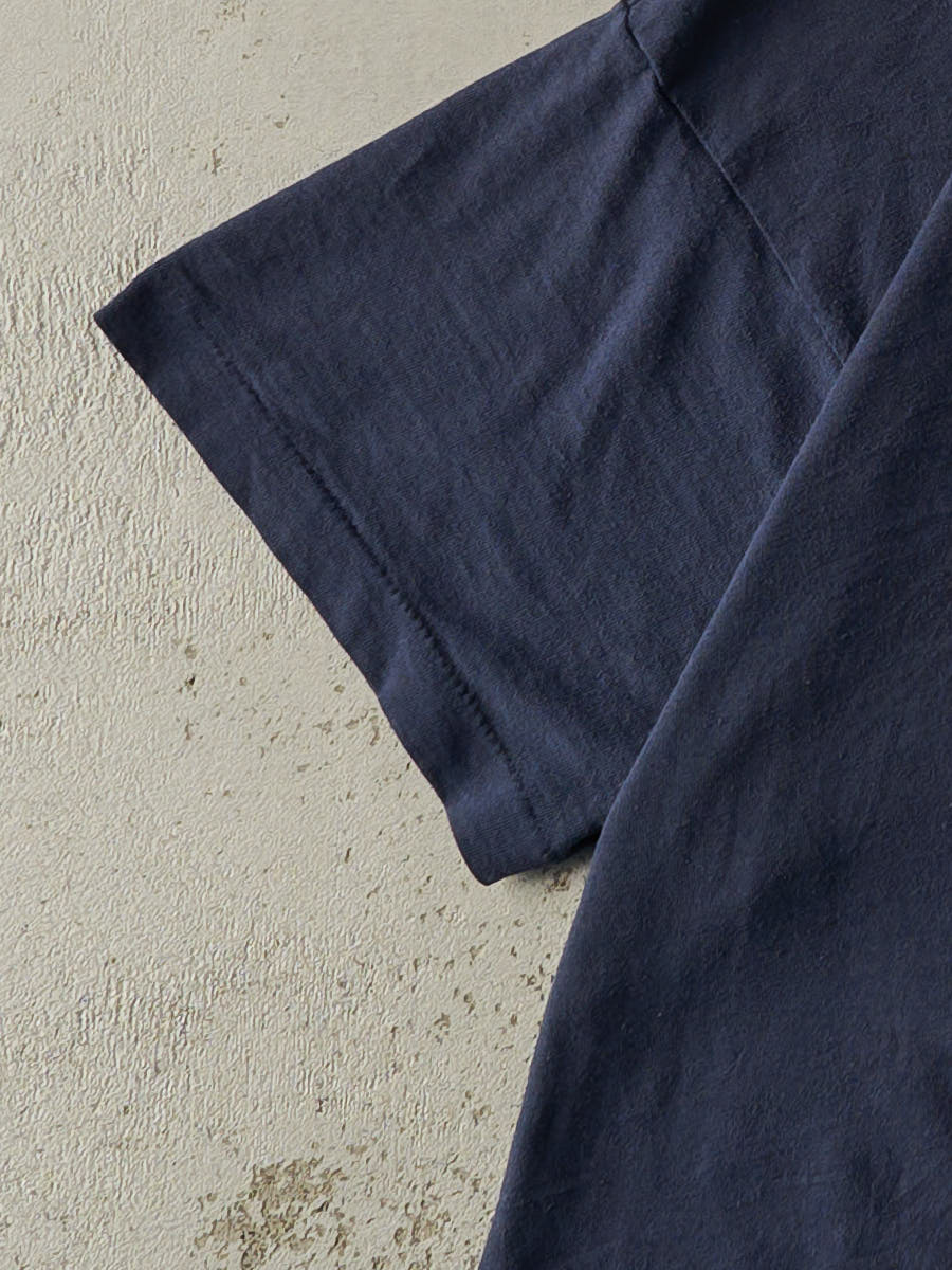 Vintage 80s Navy Blue Blank Single Stitch Tee (S/M)