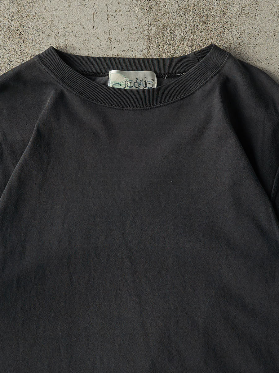 Vintage Y2K Faded Black Blank Tee (M)