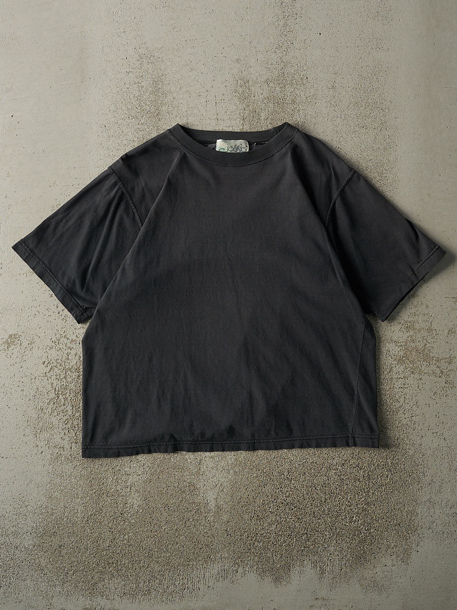 Vintage Y2K Faded Black Blank Tee (M)
