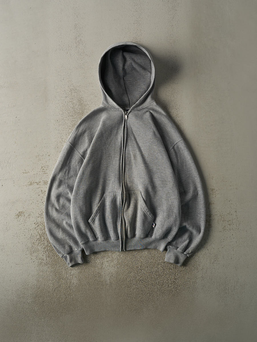 Vintage 90s Grey Russell Athletic Zip Up Hoodie (L)