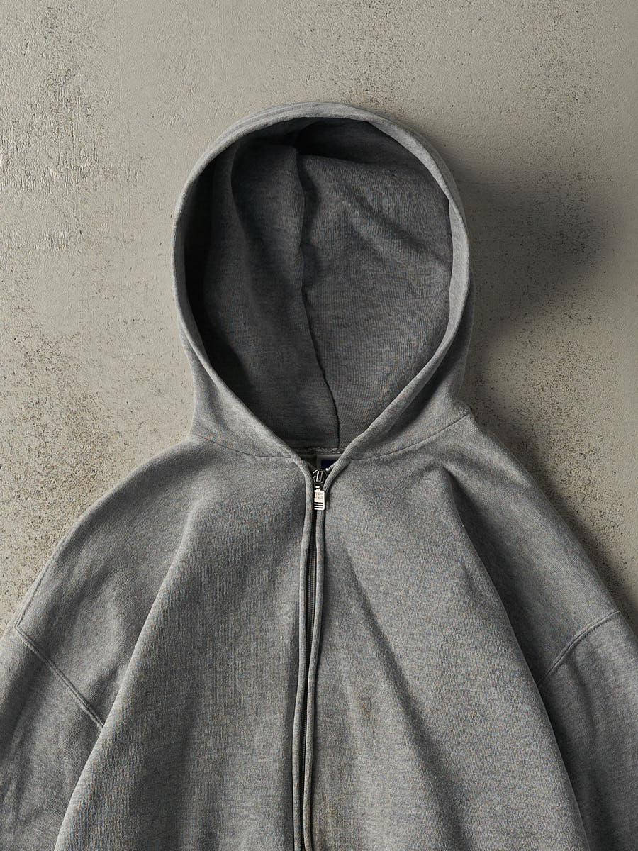 Vintage 90s Grey Russell Athletic Zip Up Hoodie (L)