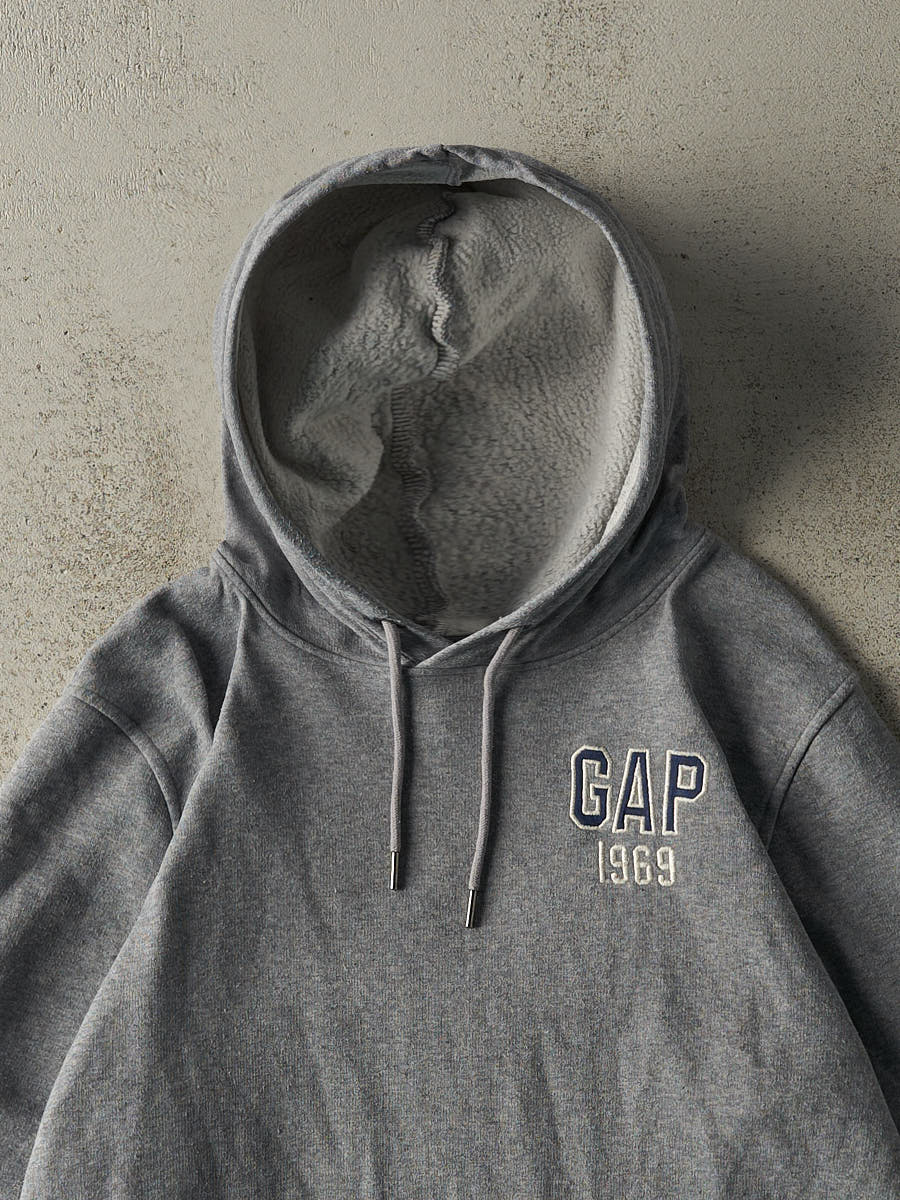 Vintage Y2K Grey Gap Embroidered Hoodie (L/XL)