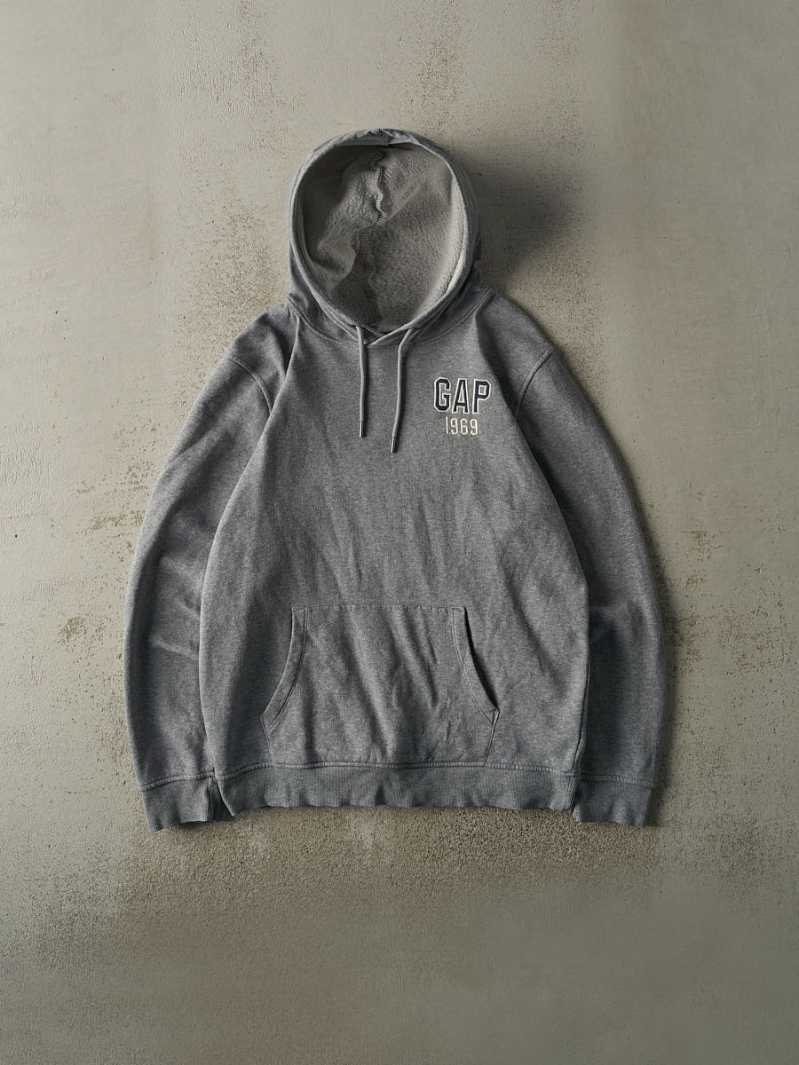 Vintage Y2K Grey Gap Embroidered Hoodie (L/XL)