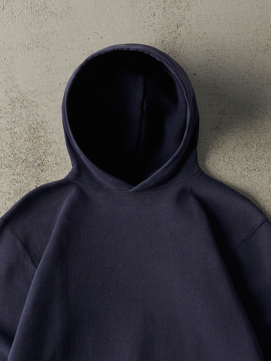 Vintage 90s Navy Blue Russell Athletic Blank Hoodie (M)