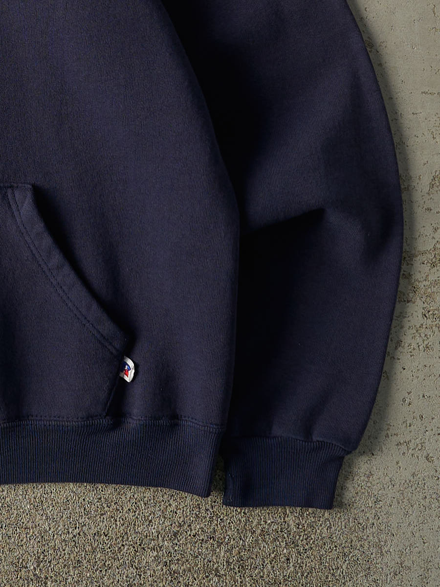 Vintage 90s Navy Blue Russell Athletic Blank Hoodie (M)