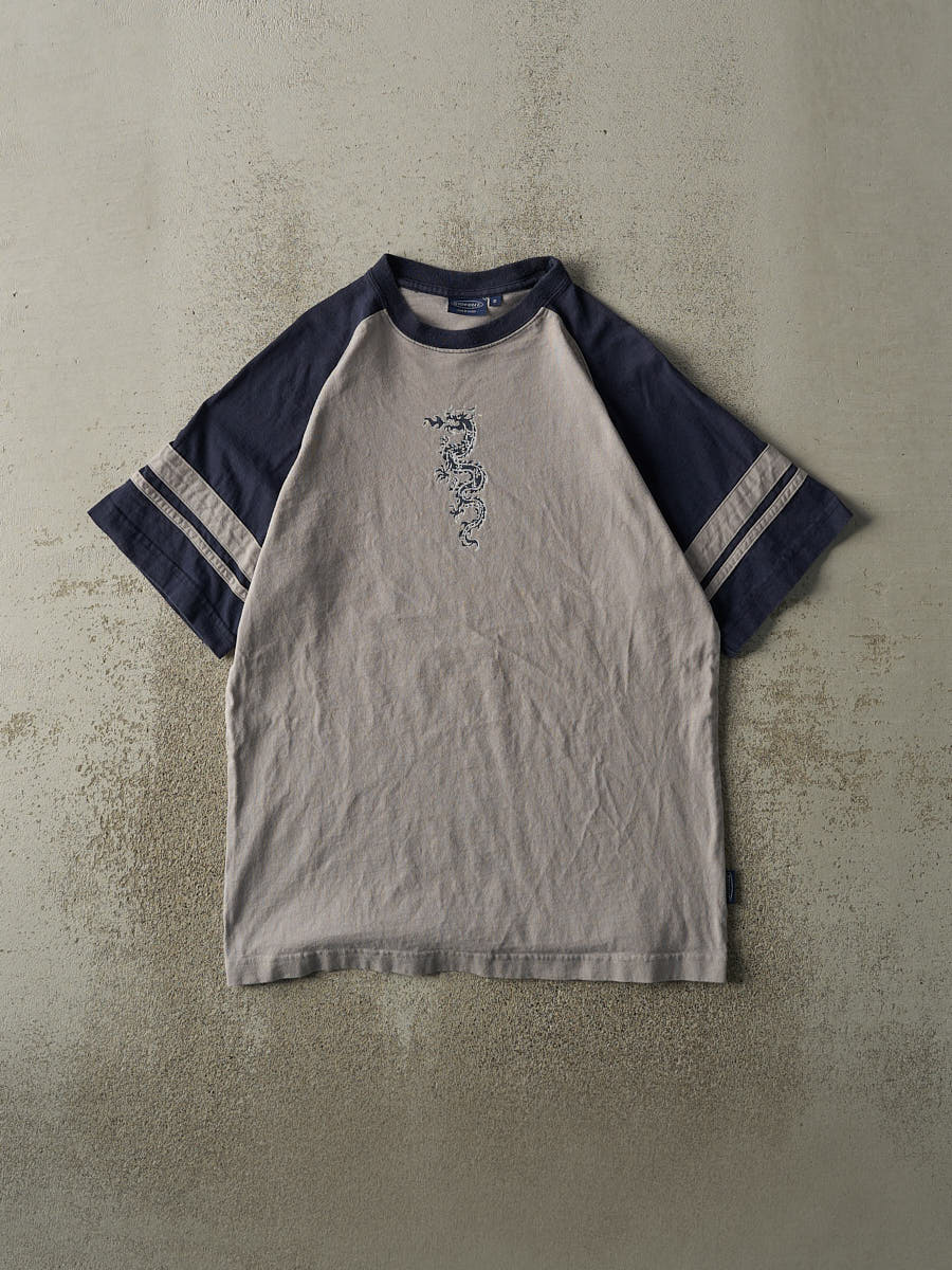 Vintage Y2K Blue & Grey Sideout Tee (M)