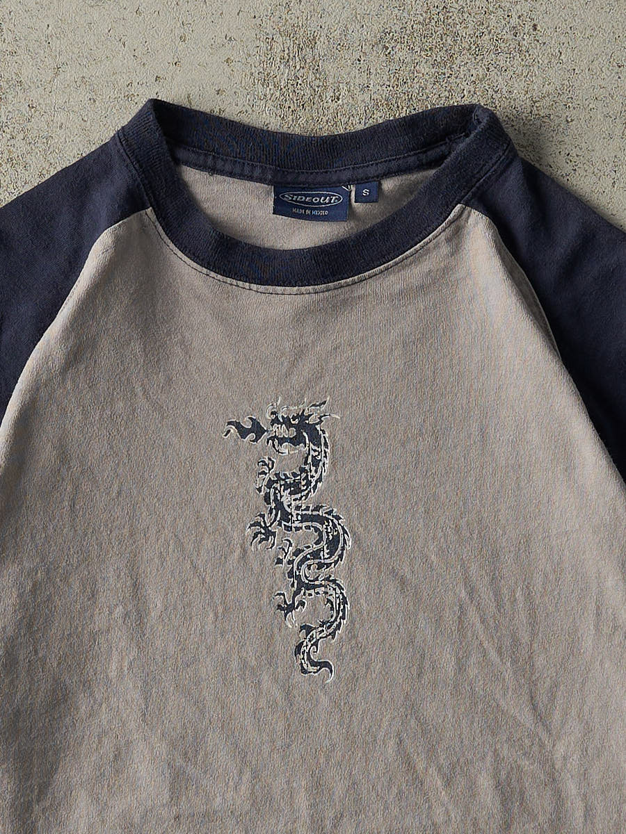 Vintage Y2K Blue & Grey Sideout Tee (M)