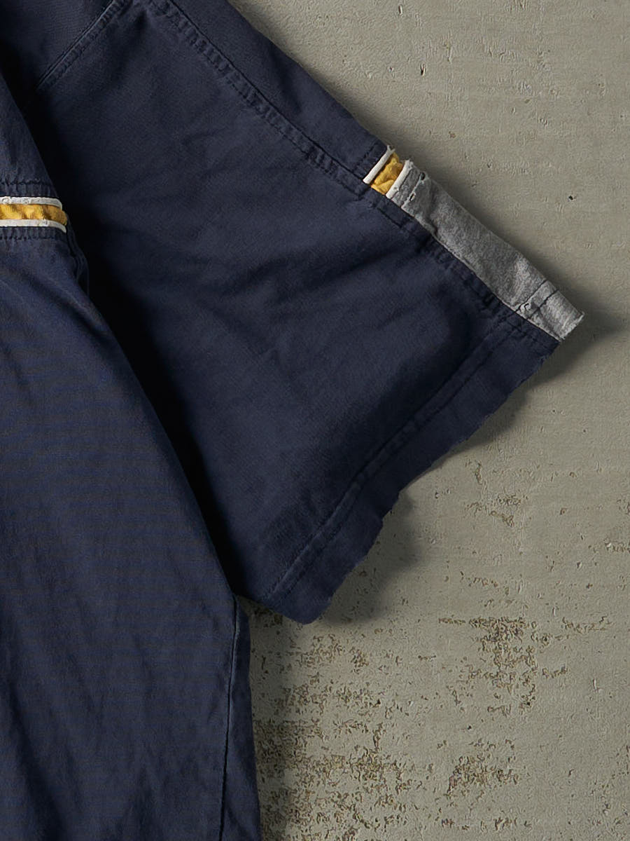 Vintage Y2K Navy Blue Striped Tee (L)