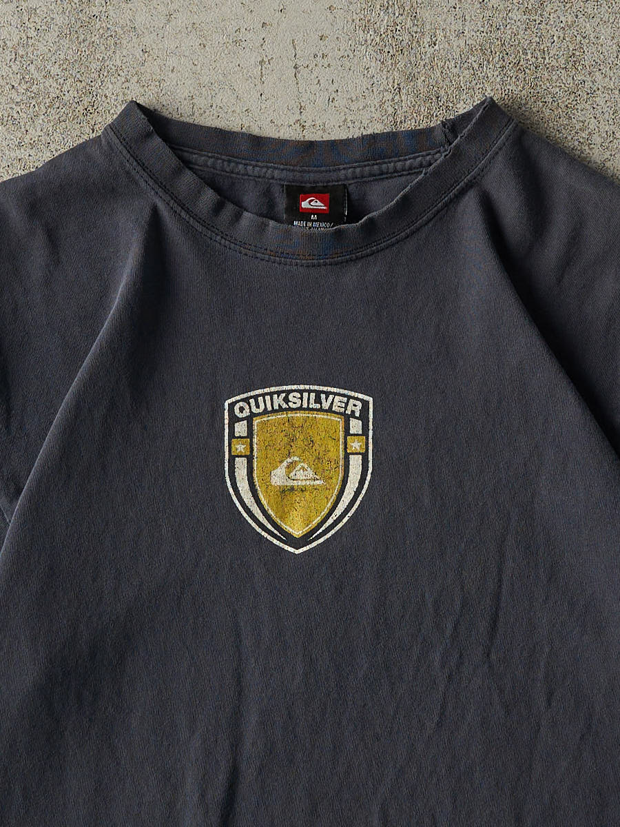 Vintage Y2K Navy Blue Quiksilver Logo Tee (M)