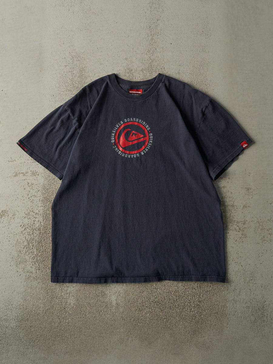 Vintage Y2K Navy Blue Quiksilver Logo Tee (L/XL)