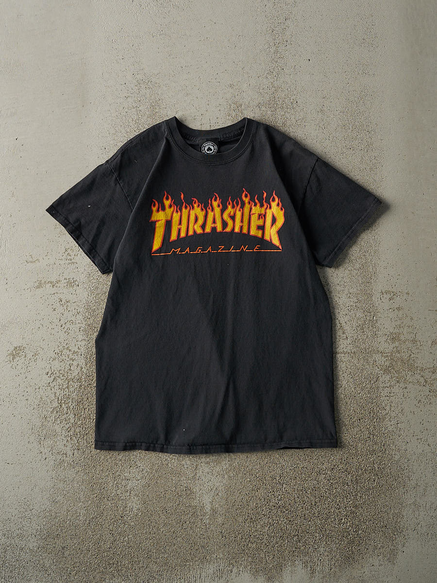 Vintage Y2K Faded Black Thrasher Magazine Tee (S/M)