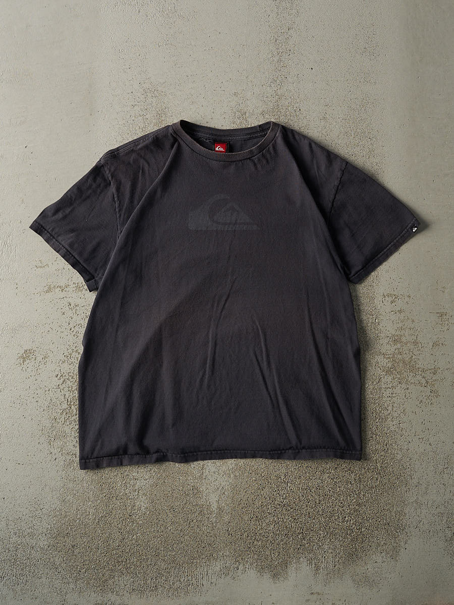 Vintage Y2K Faded Black Quiksilver Logo Tee (L/XL)