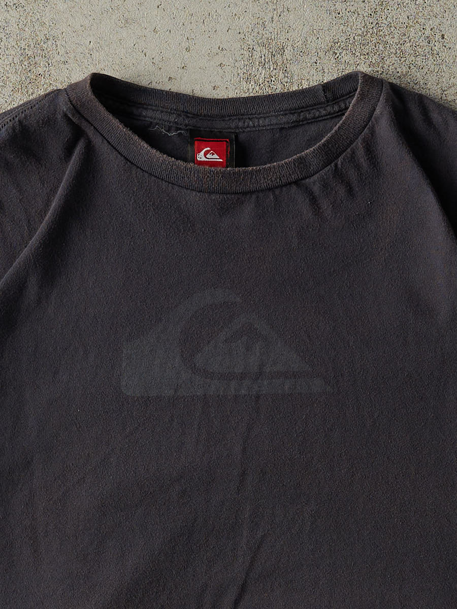 Vintage Y2K Faded Black Quiksilver Logo Tee (L/XL)