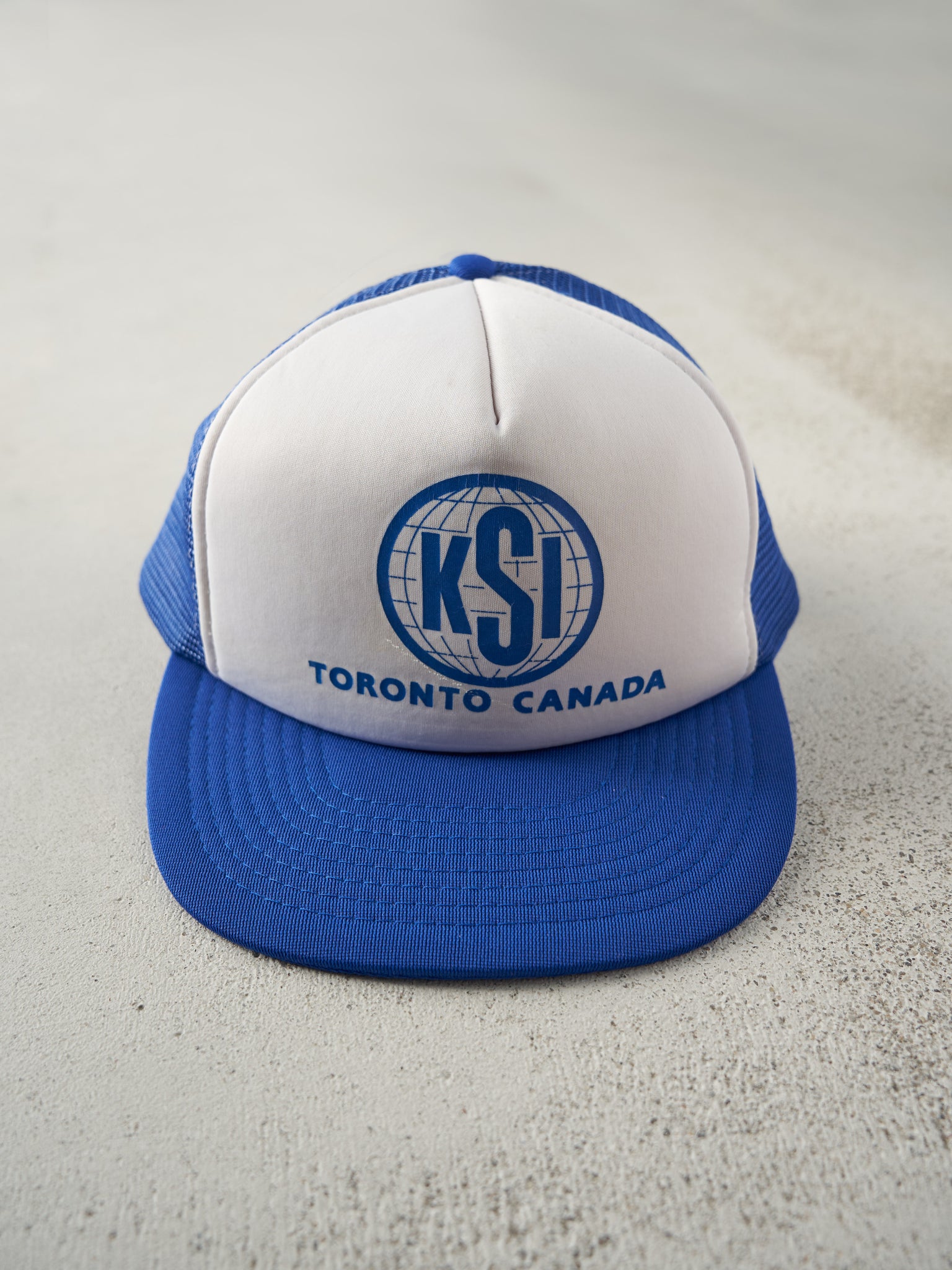 Vintage 90s Blue & White Toronto KSI Foam Trucker Hat
