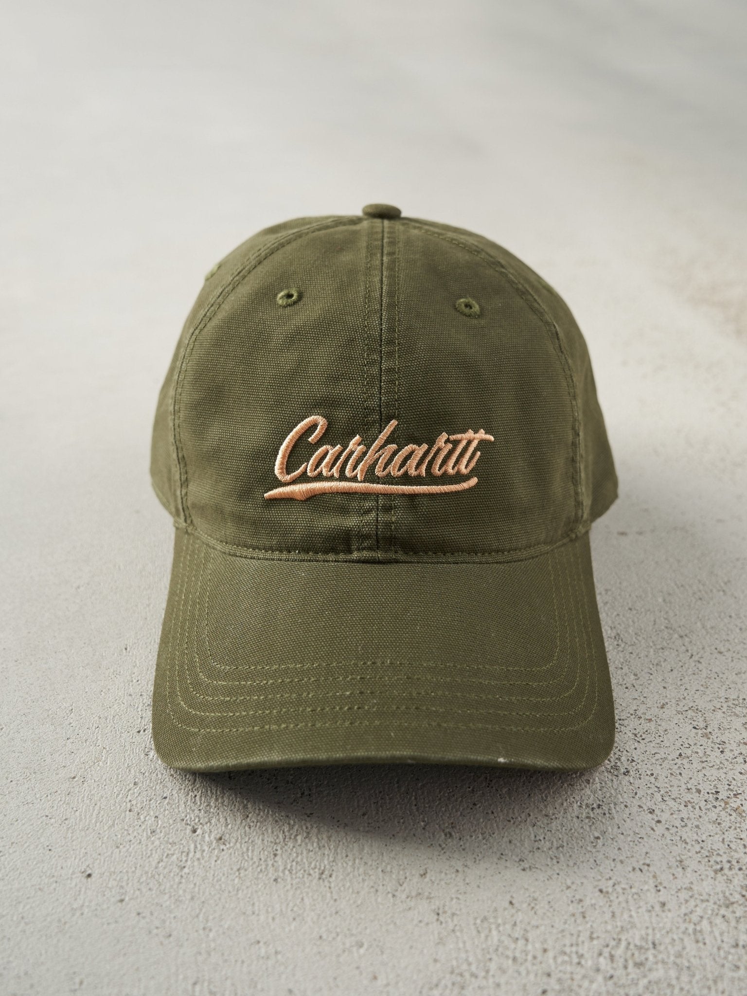 Vintage Y2K Olive Green Embroidered Carhartt Strapback Hat