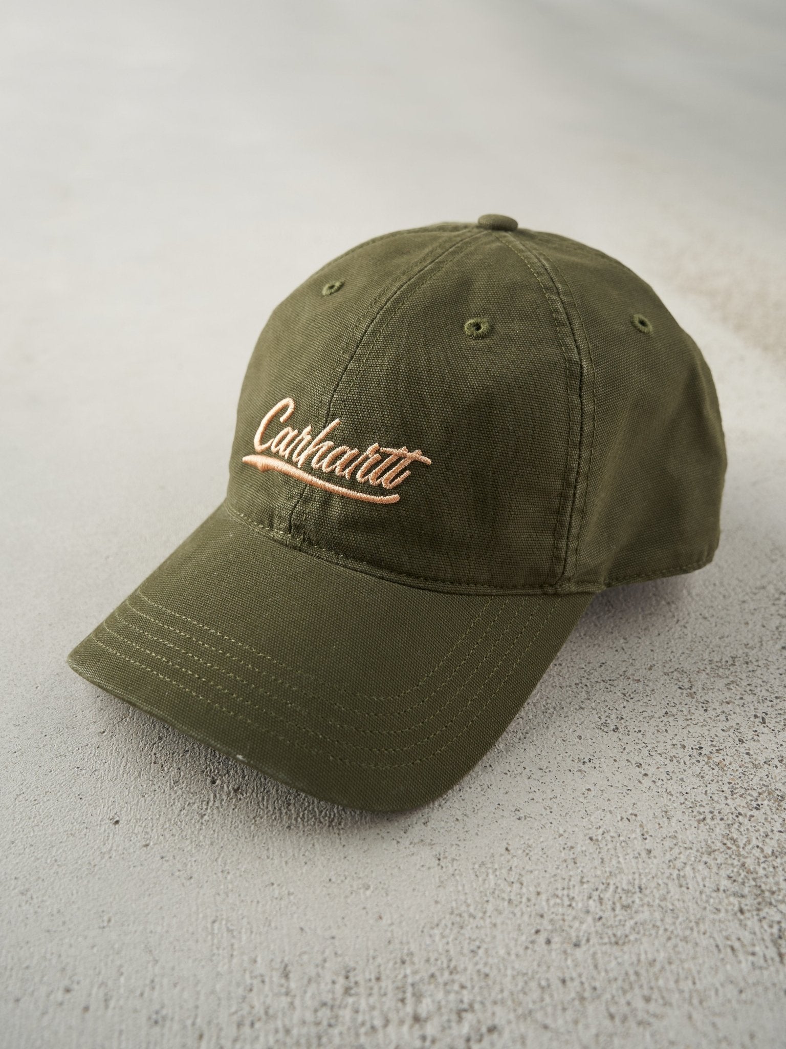 Vintage Y2K Olive Green Embroidered Carhartt Strapback Hat