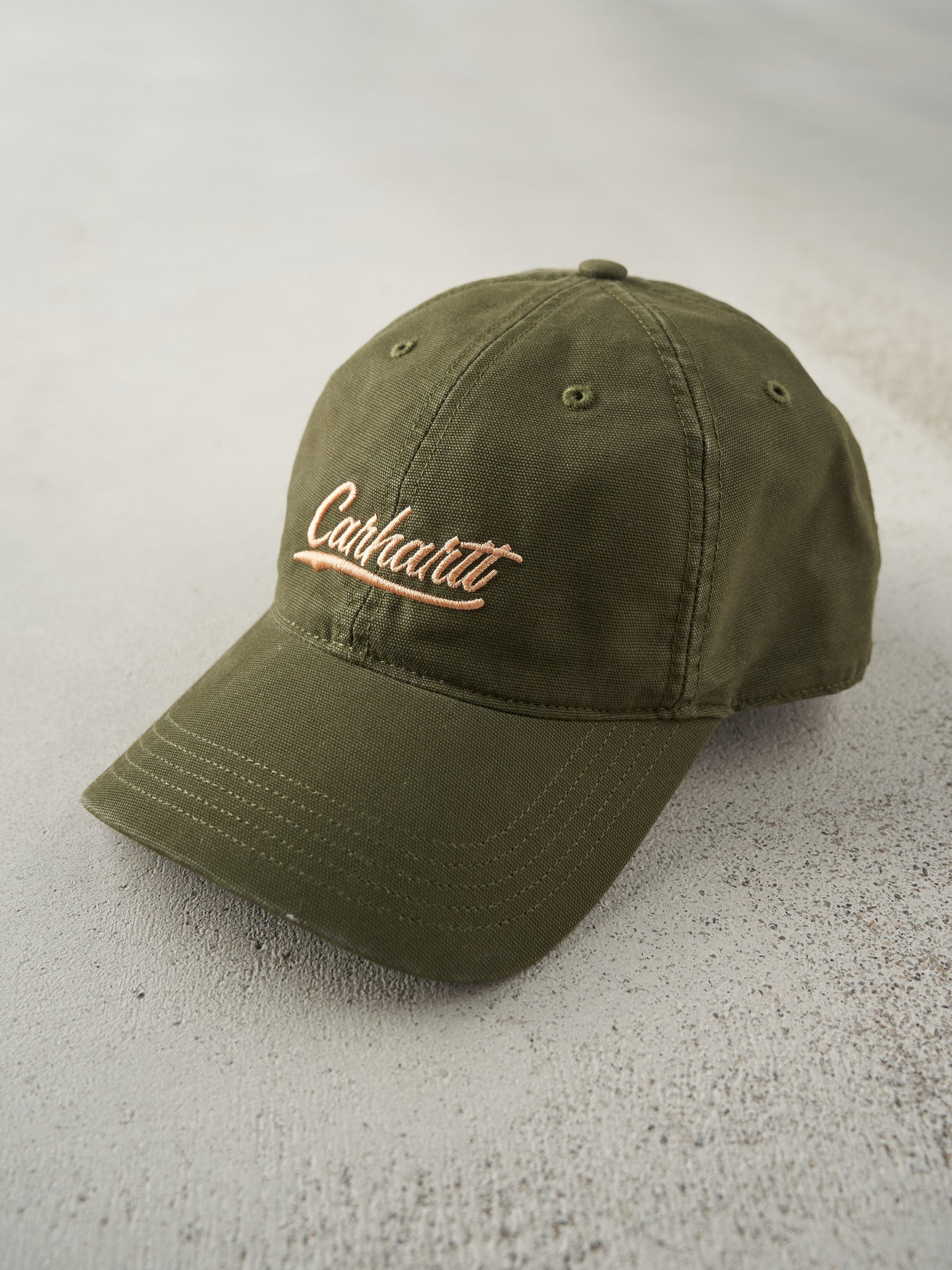 Vintage Y2K Olive Green Embroidered Carhartt Strap Back Hat