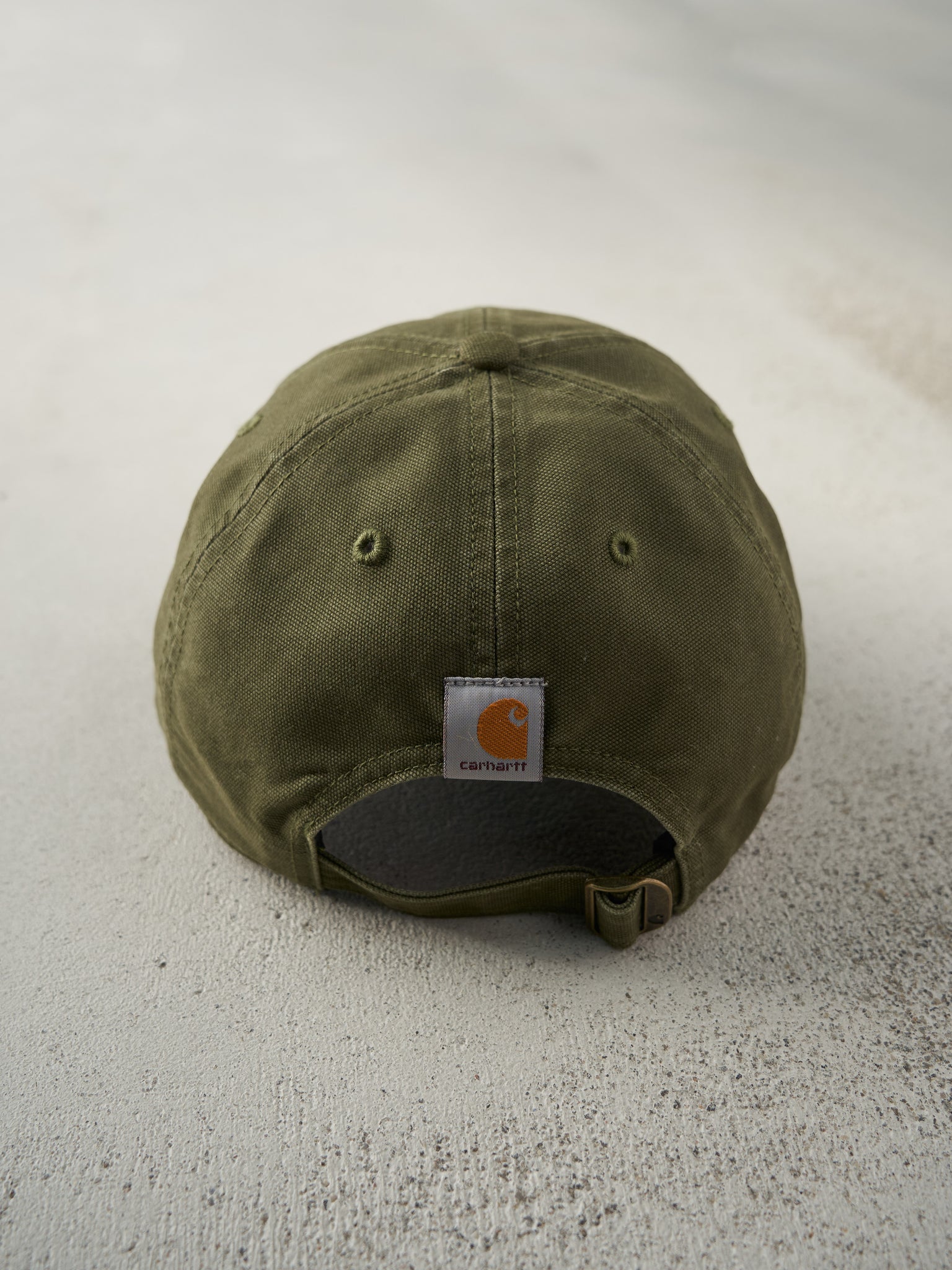 Vintage Y2K Olive Green Embroidered Carhartt Strap Back Hat