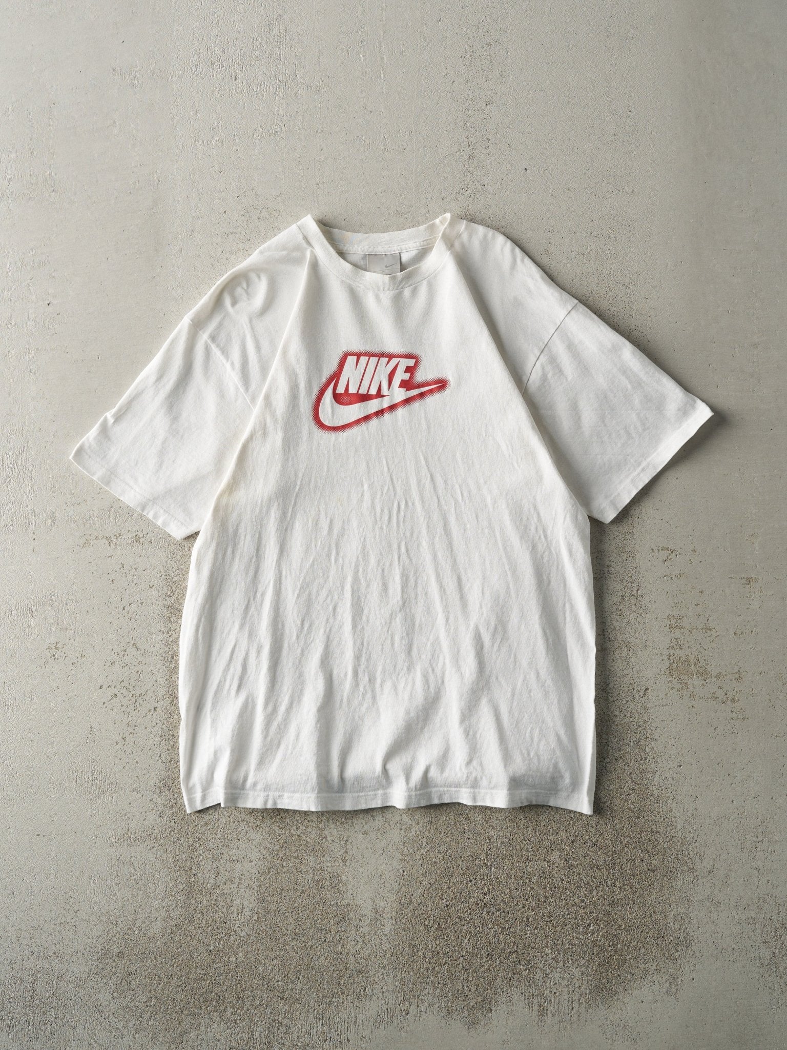 Vintage Y2K White & Red Nike Logo Tee (M)