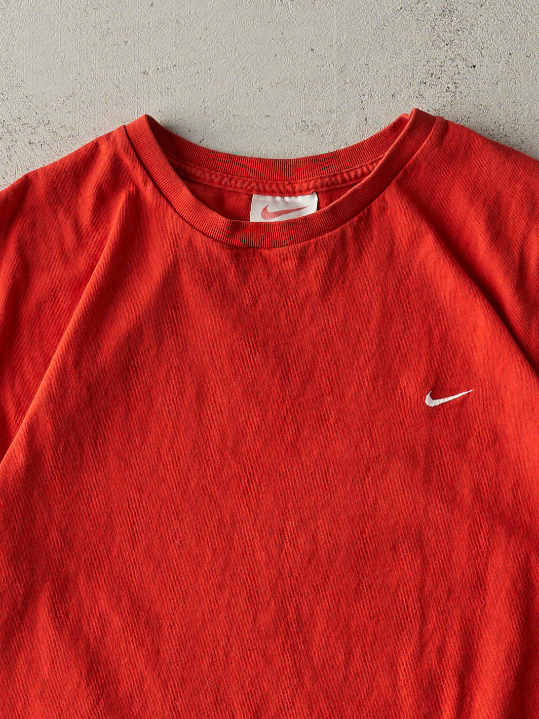 Vintage 90s Red Embroidered Nike Swoosh Tee (S)