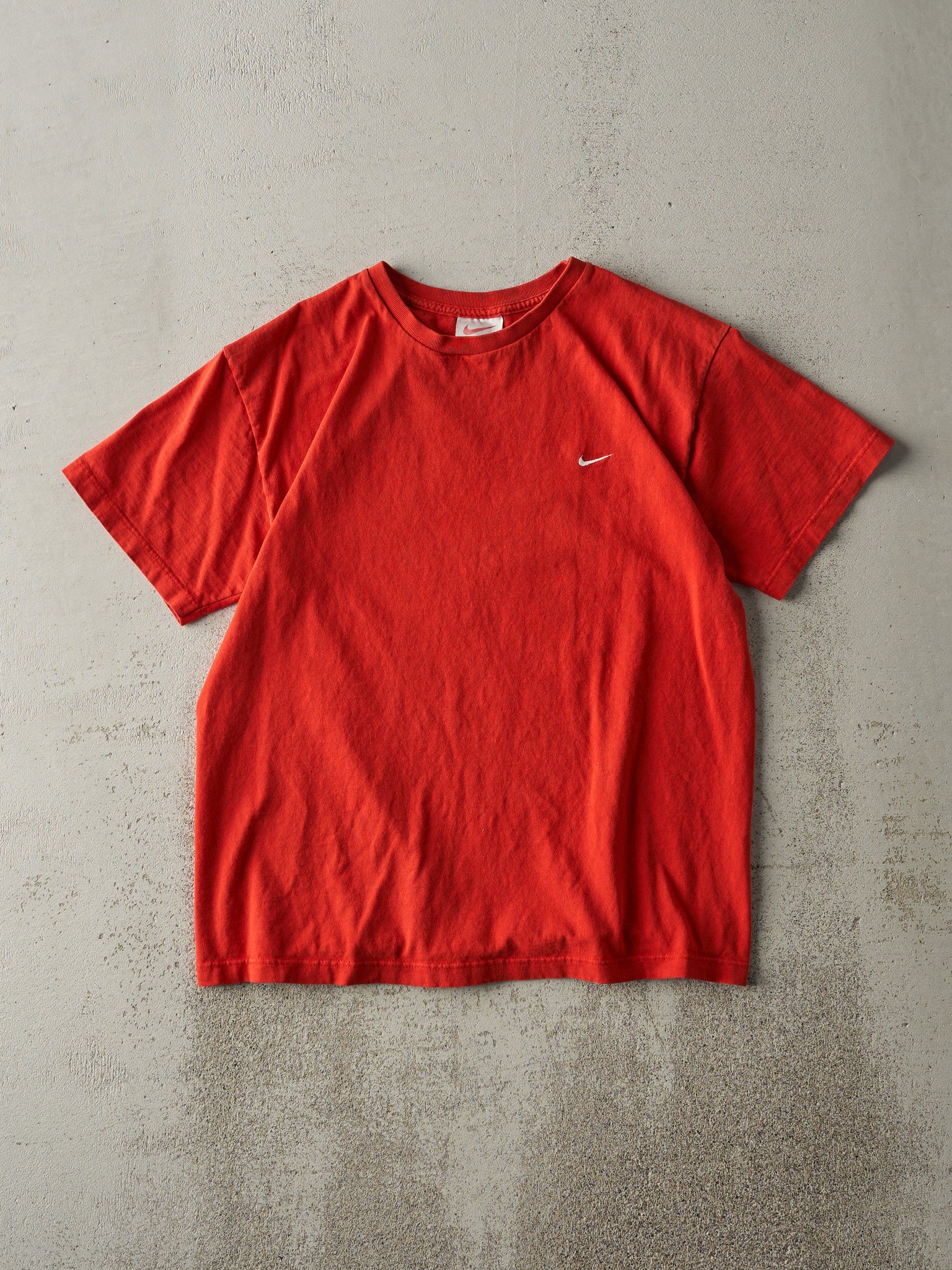 Vintage 90s Red Embroidered Nike Swoosh Tee (S)