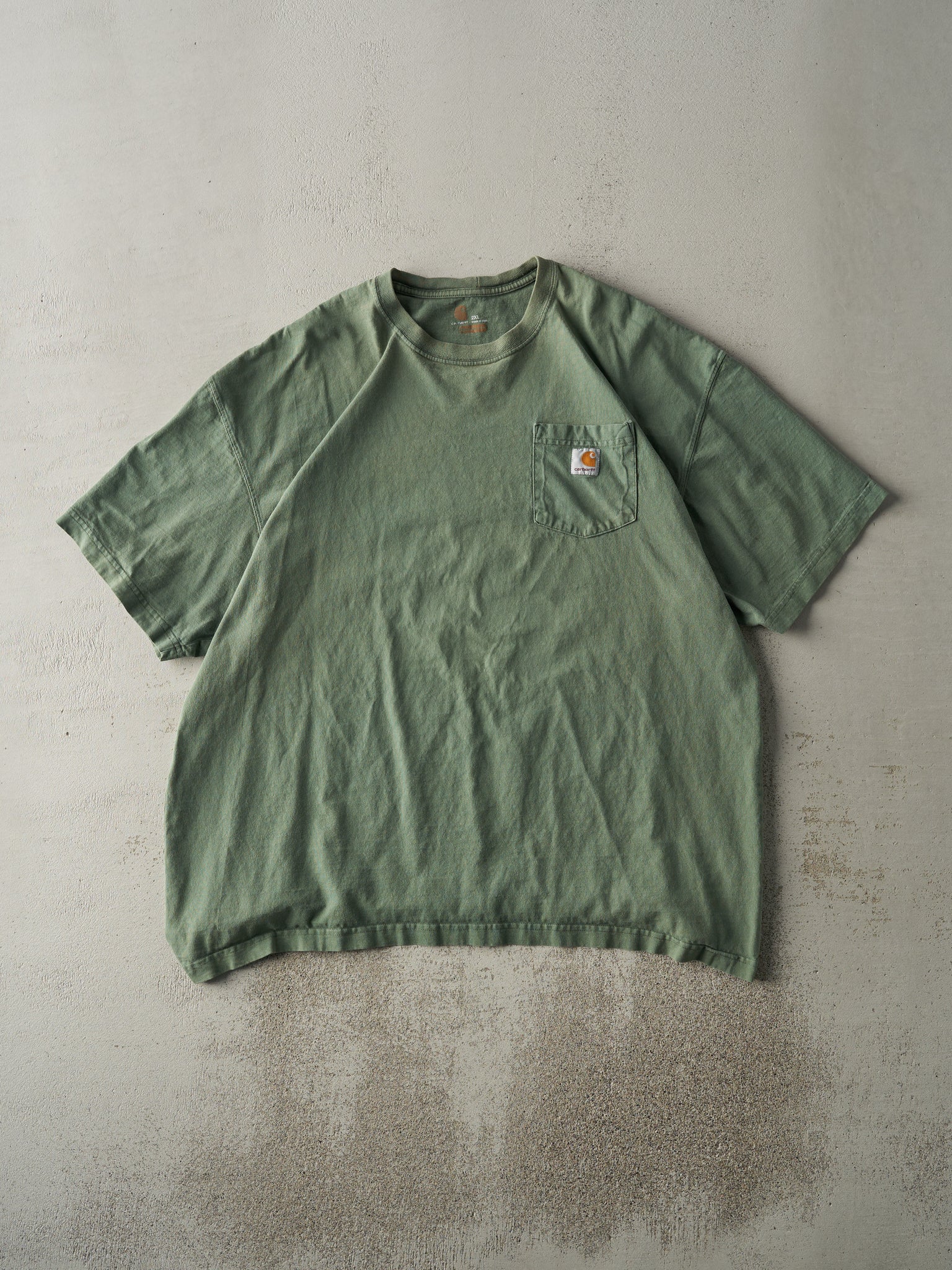 Vintage Y2K Washed Green Carhartt Pocket Tee (XL/XXL)