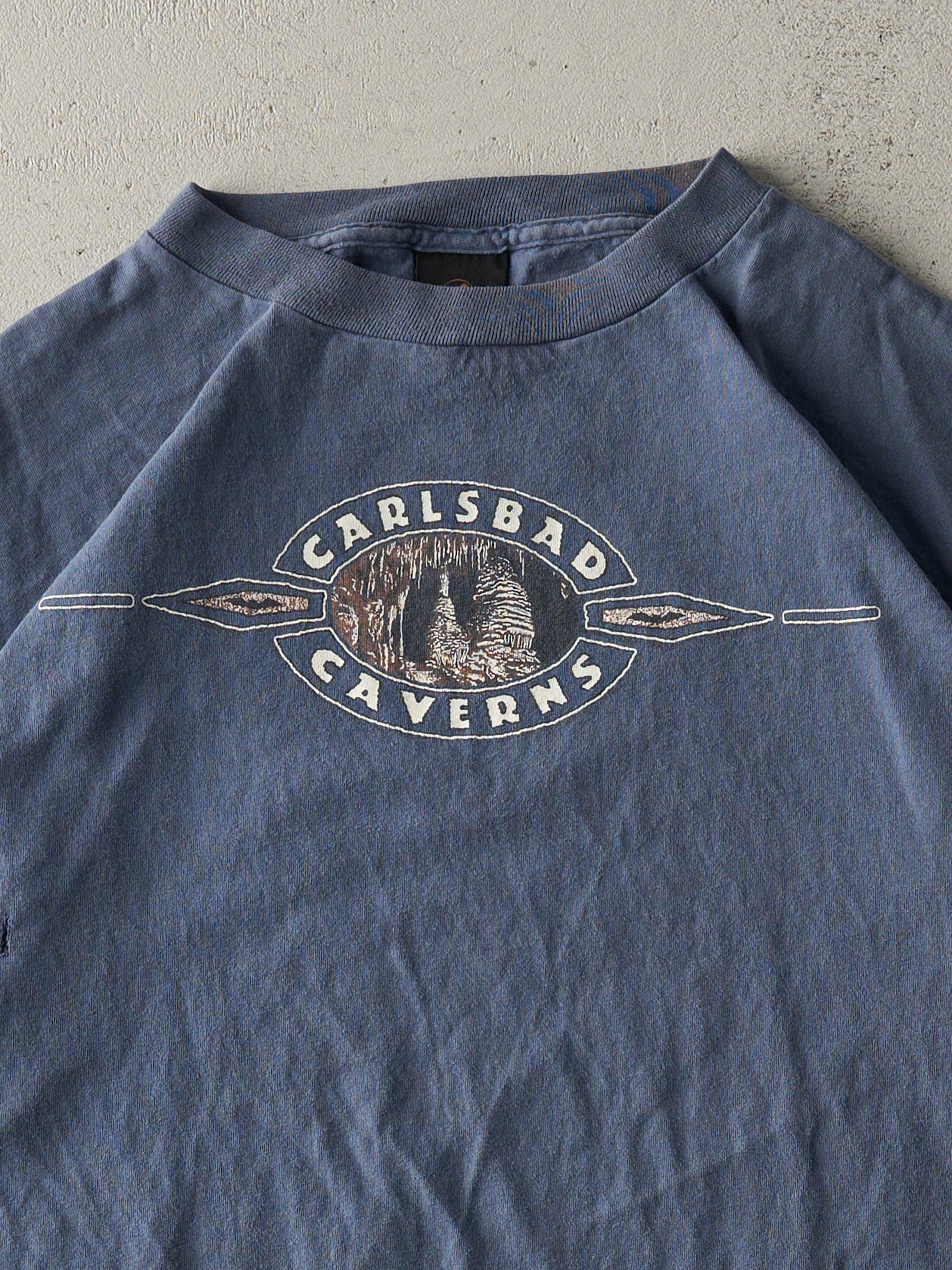 Vintage 90s Slate Blue Carlsbad Caverns Single Stitch Tee (L/XL)