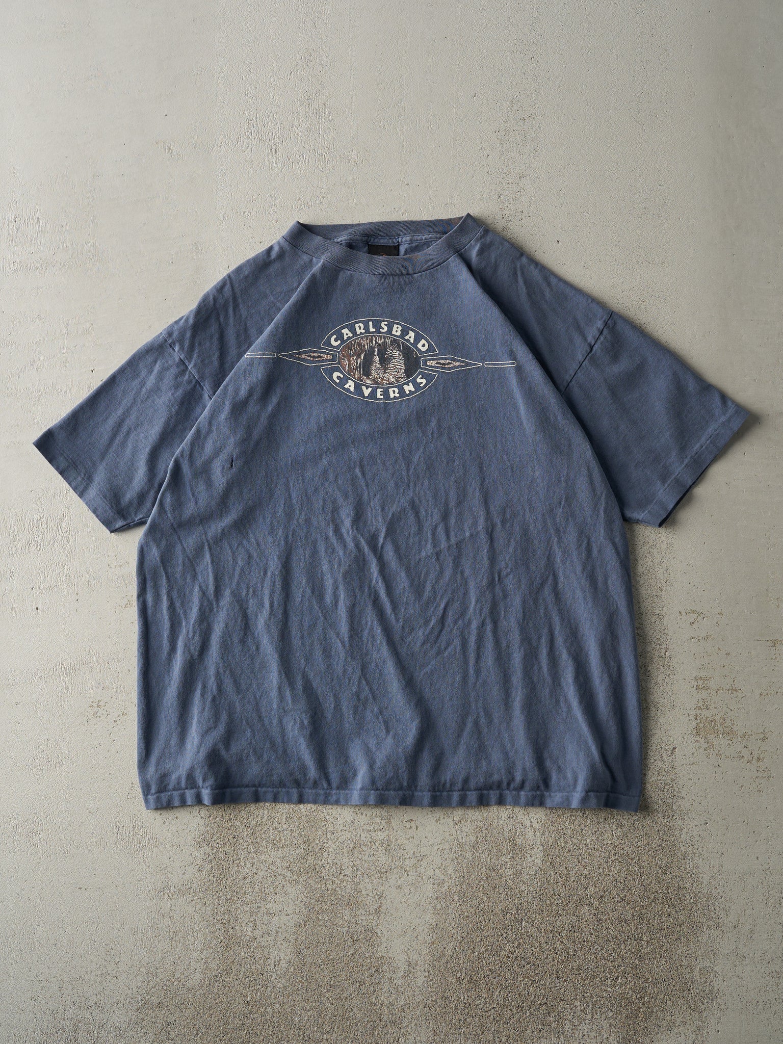 Vintage 90s Slate Blue Carlsbad Caverns Single Stitch Tee (L/XL)