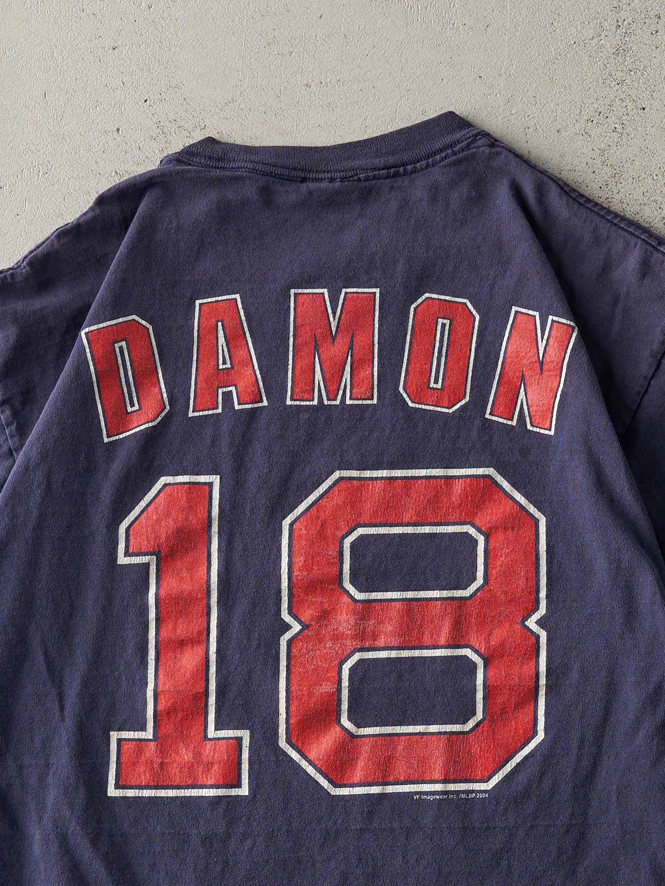Vintage 04' Navy Blue Boston Red Sox Johnny Damon #18 Tee (M)