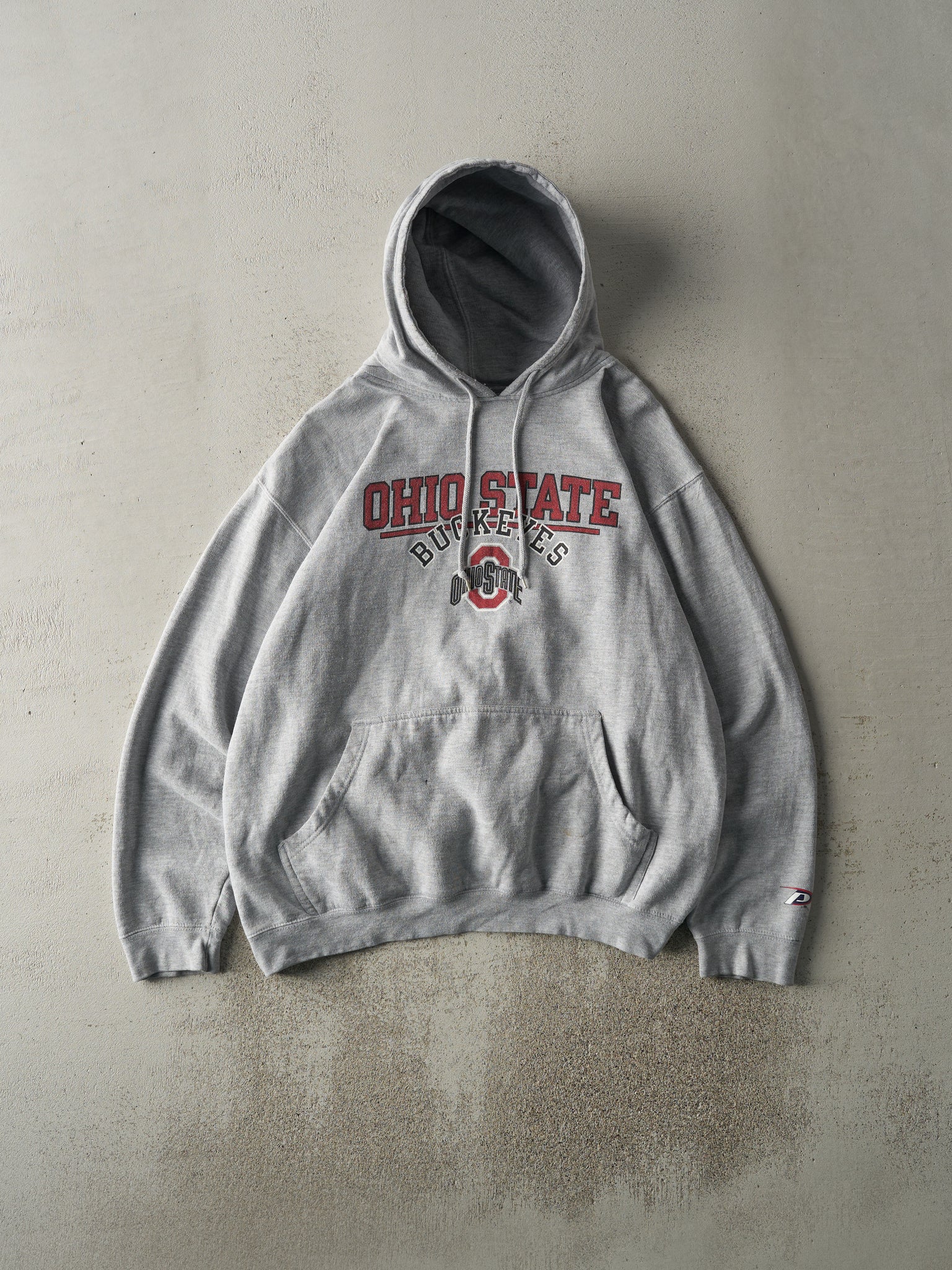 Vintage Y2K Grey Ohio State Buckeyes Hoodie (L)