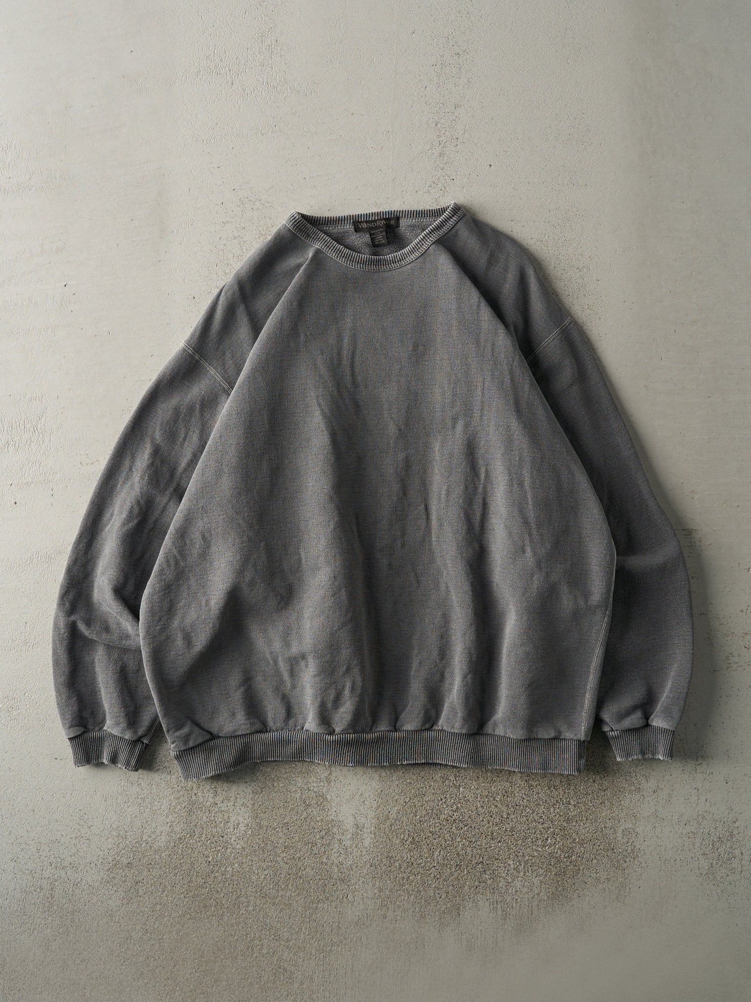 Vintage 90s Washed Grey Wind River Blank Crewneck (XL)
