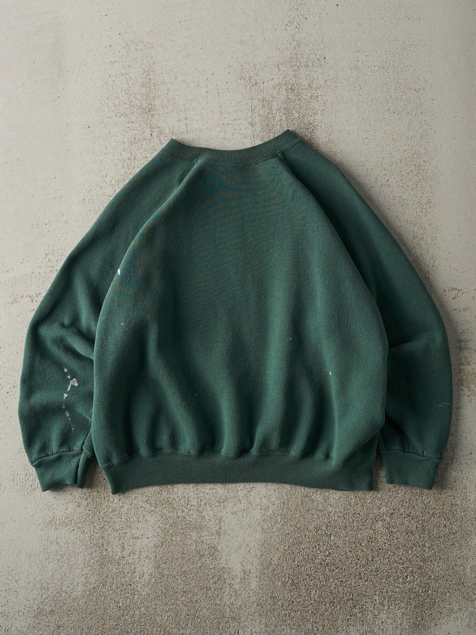Vintage 90s Green Paint Stained Blank Crewneck (S)