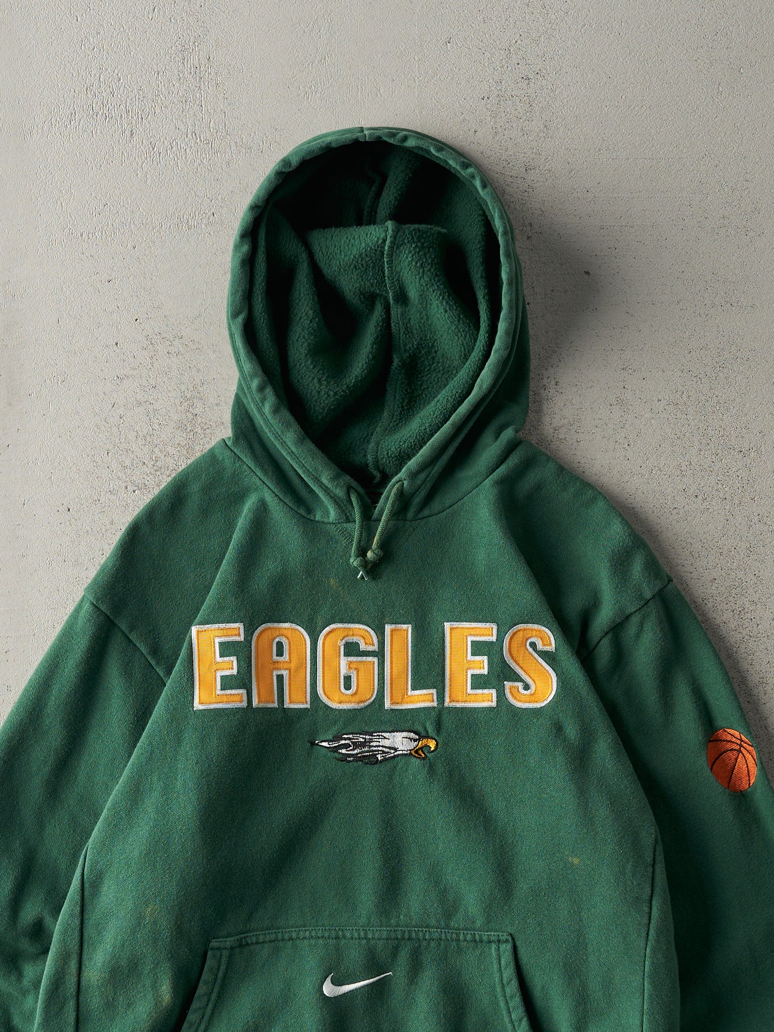 Vintage Y2K Green Embroidered Eagles Nike Hoodie (M/L)