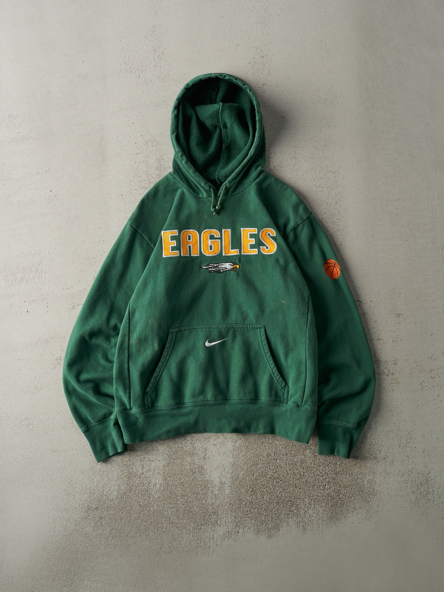 Vintage Y2K Green Embroidered Eagles Nike Hoodie (M/L)