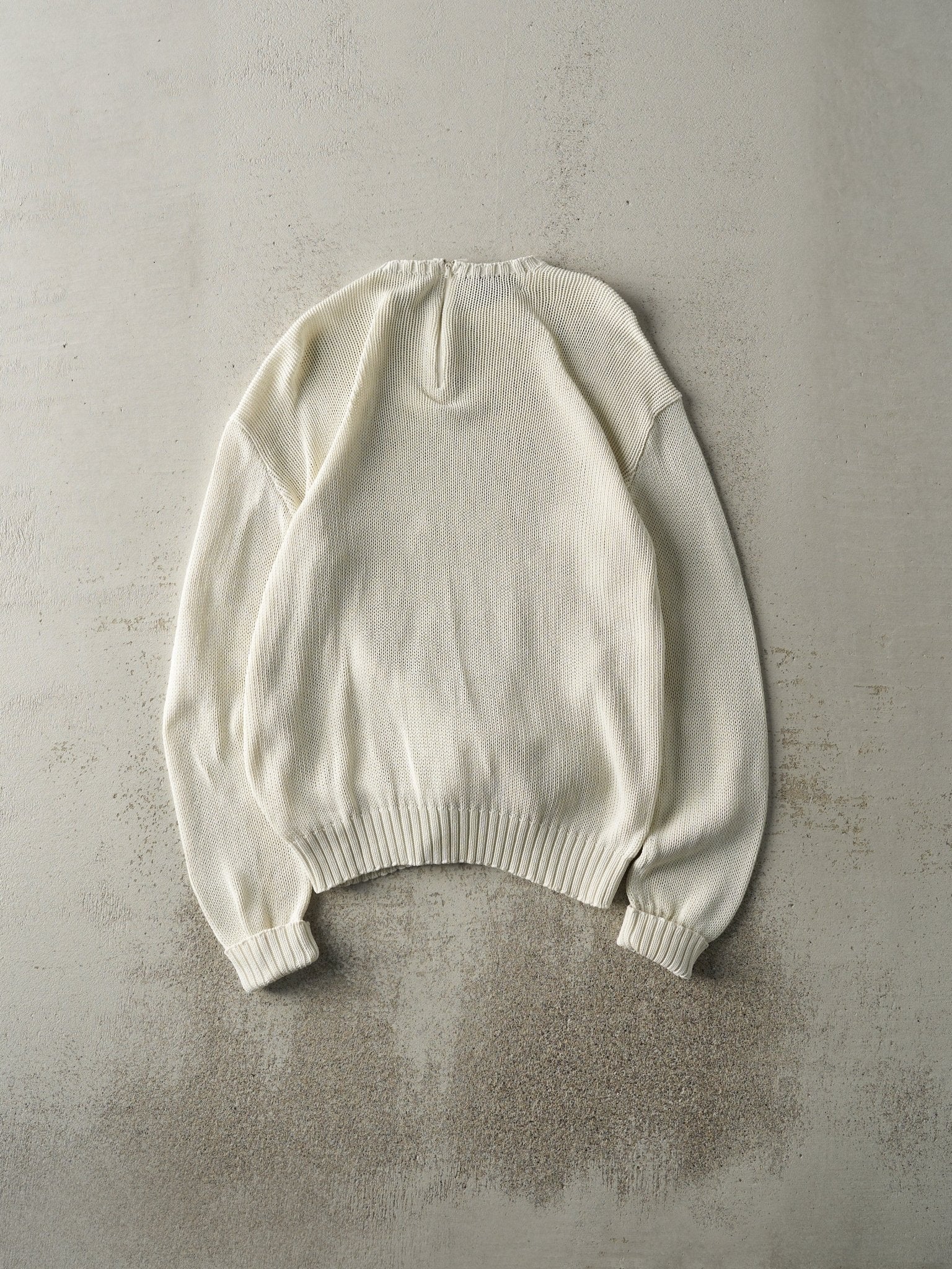 Vintage 90s Beige Ralph Lauren Polo Knit Pullover (M)