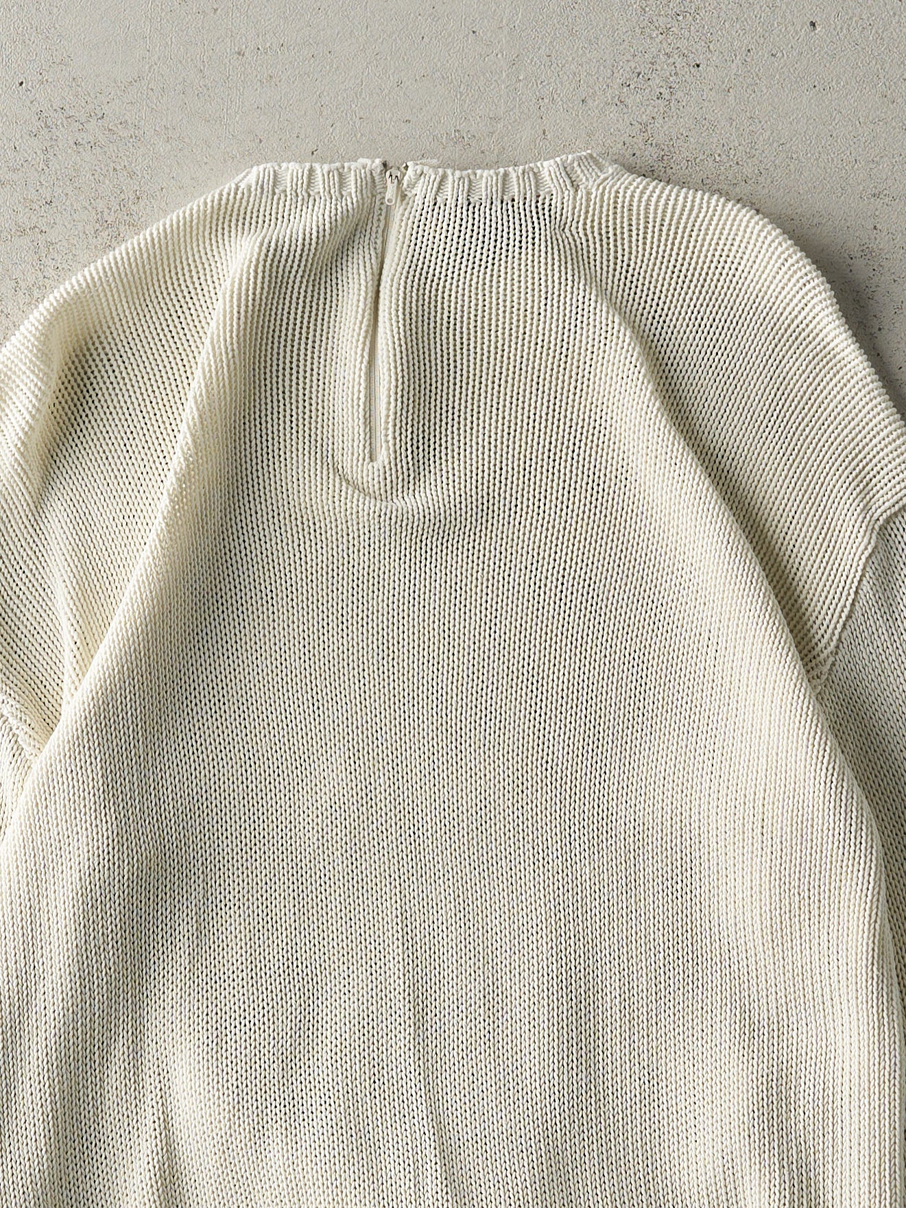 Vintage 90s Beige Ralph Lauren Polo Knit Pullover (M)