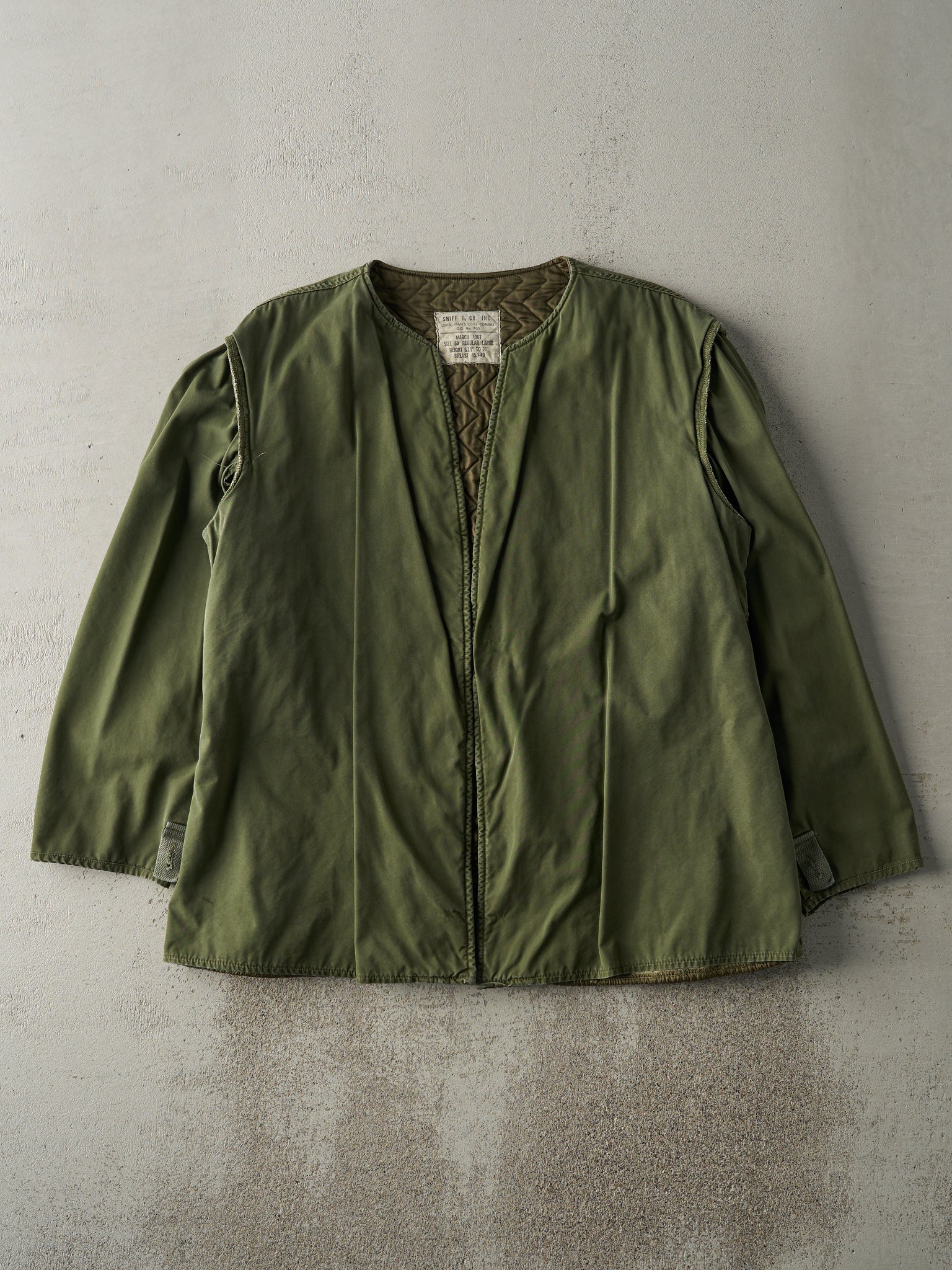 Vintage 67' Army Green Combat Liner Jacket (M/L)