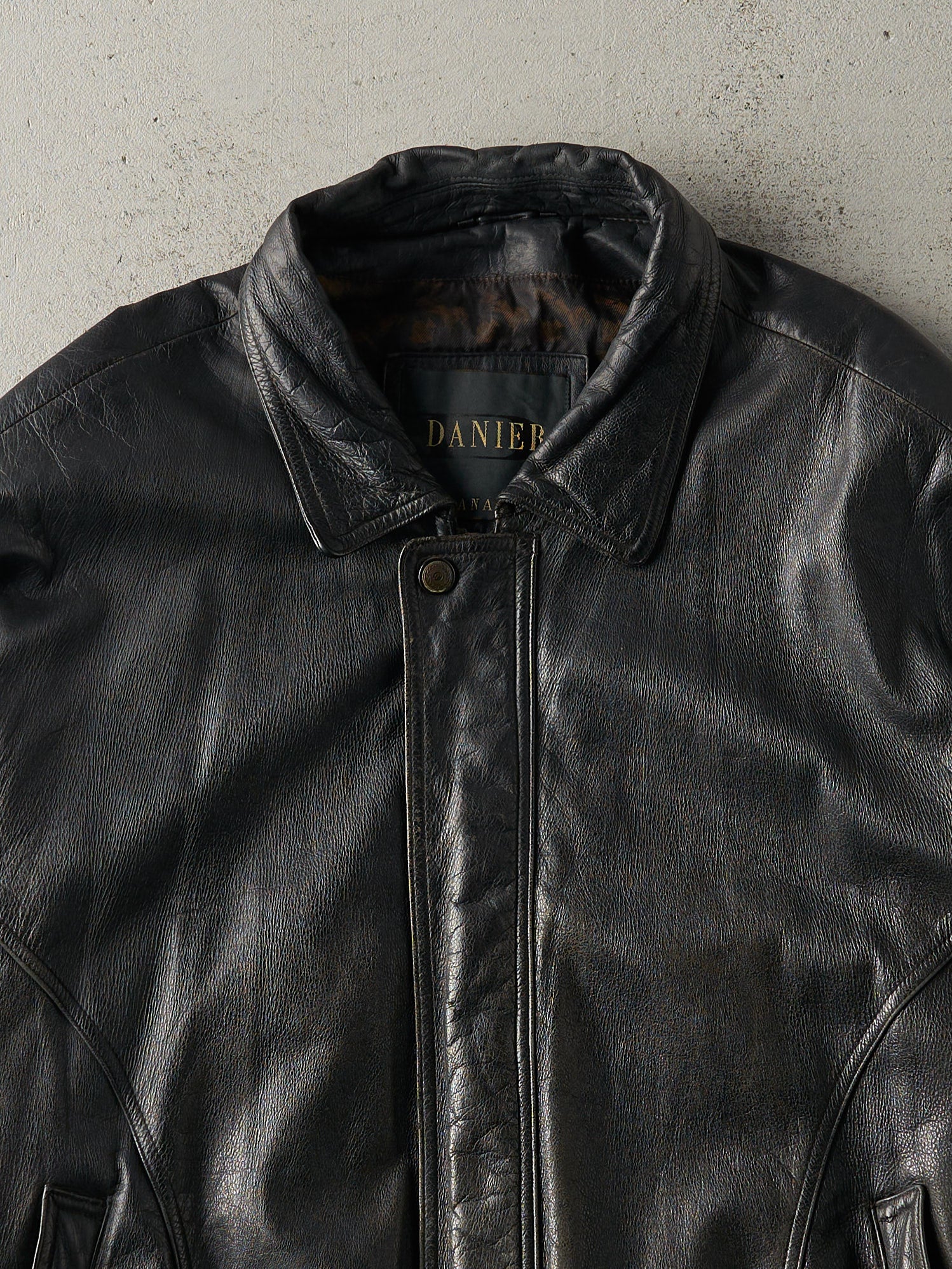 Vintage 90s Black Danier Leather Jacket (L)