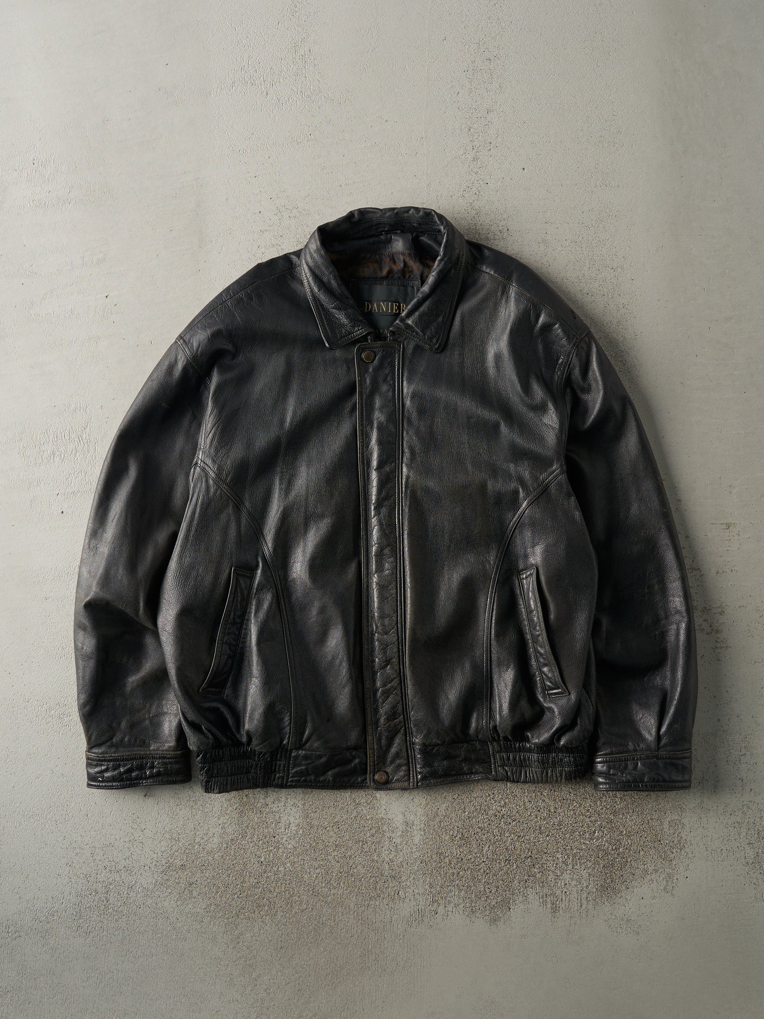 Vintage 90s Black Danier Leather Jacket (L)