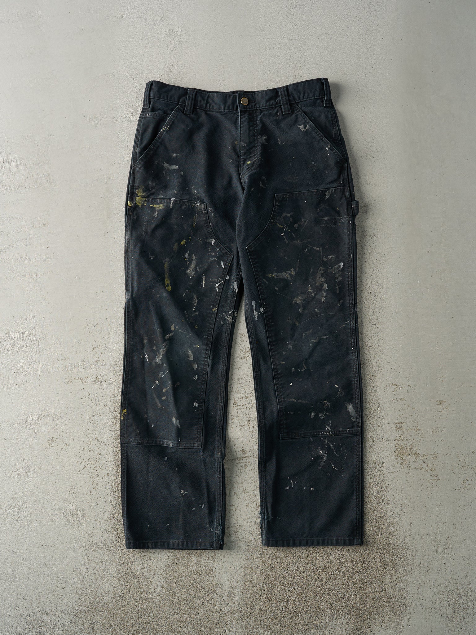 Vintage Y2K Black Carhartt Double Knees Carpenter Pants (32x31)