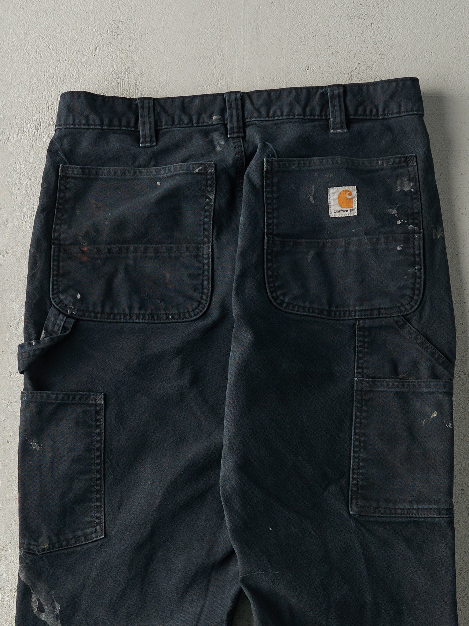 Vintage Y2K Black Carhartt Double Knees Carpenter Pants (32x31)