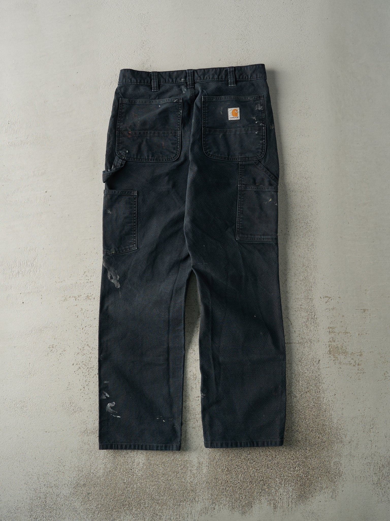 Vintage Y2K Black Carhartt Double Knees Carpenter Pants (32x31)