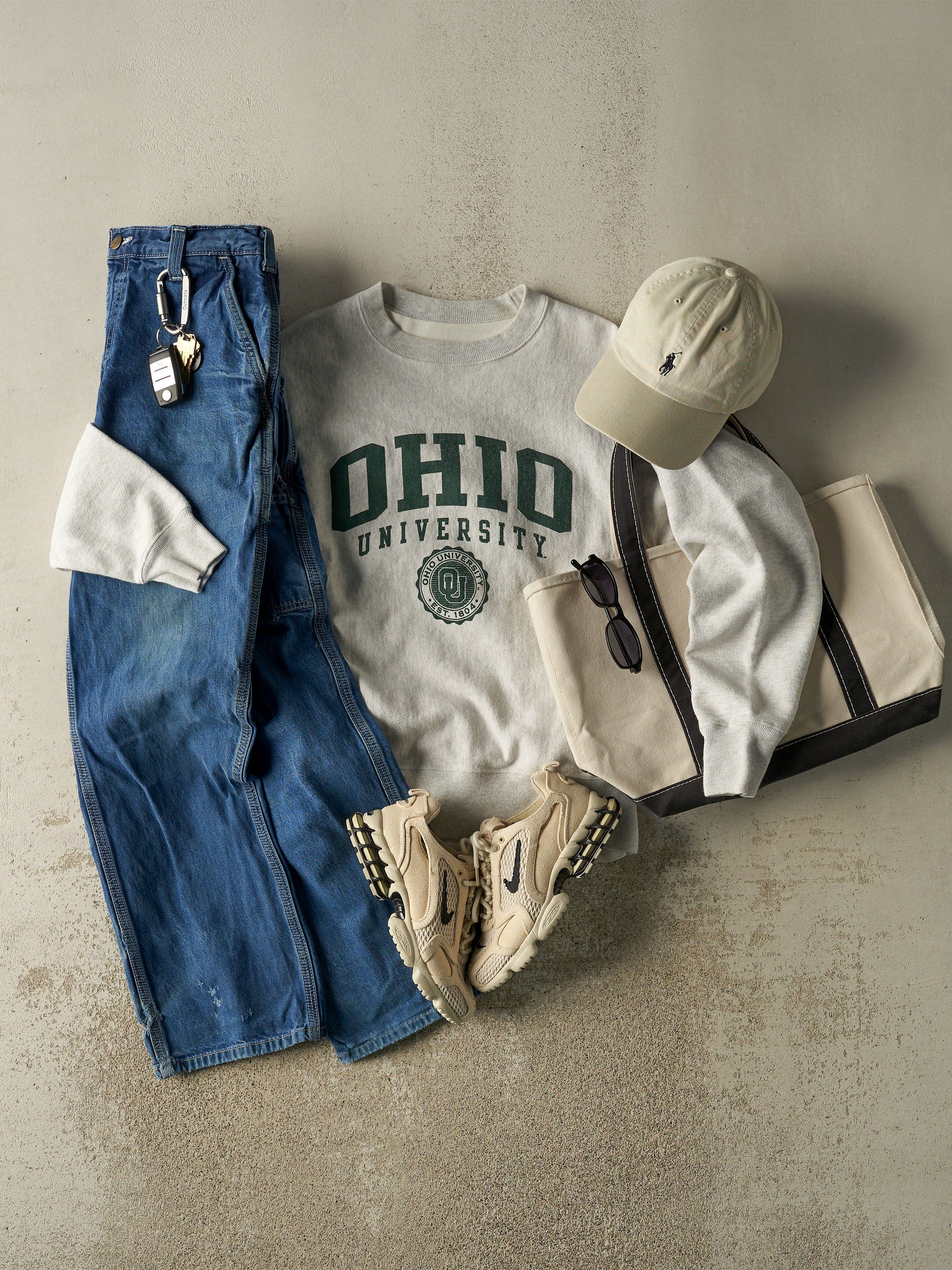 Vintage Y2K Heather Grey Champion Reverse Weave Ohio University Crewneck (S)