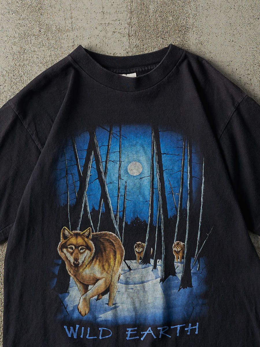 Vintage 90s Faded Black Wild Earth Single Stitch Tee (S/M)