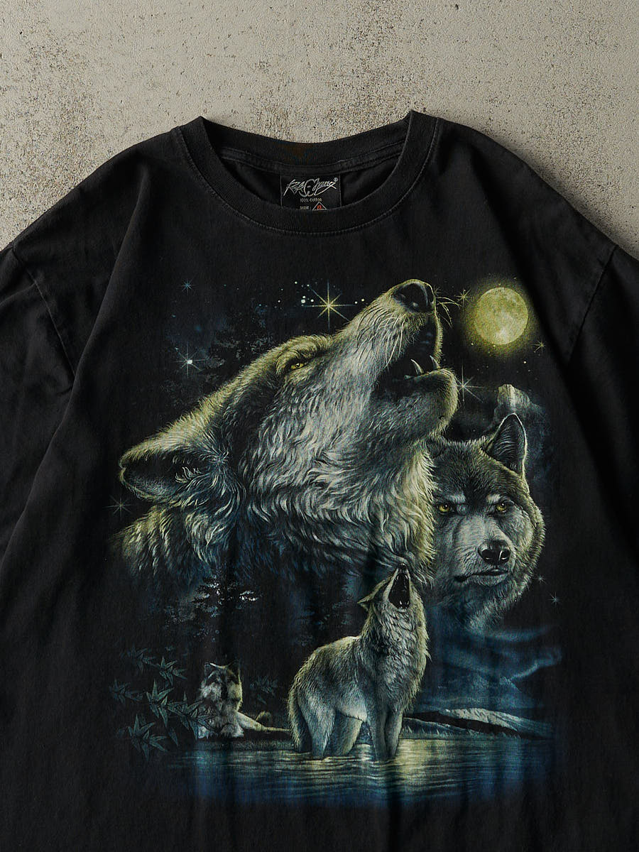 Vintage Y2K Black Wolf Nature Tee (L/XL) – Rebalance Vintage