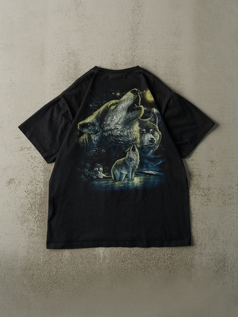Vintage Y2K Black Wolf Nature Tee (L/XL)