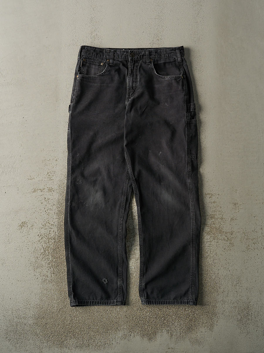 Vintage Y2K Faded Black Carhartt Lightweight Carpenter Pants (33.5x31)