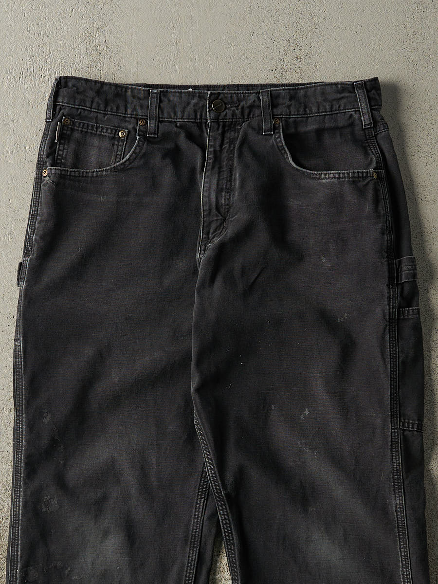 Vintage Y2K Faded Black Carhartt Lightweight Carpenter Pants (33.5x31)