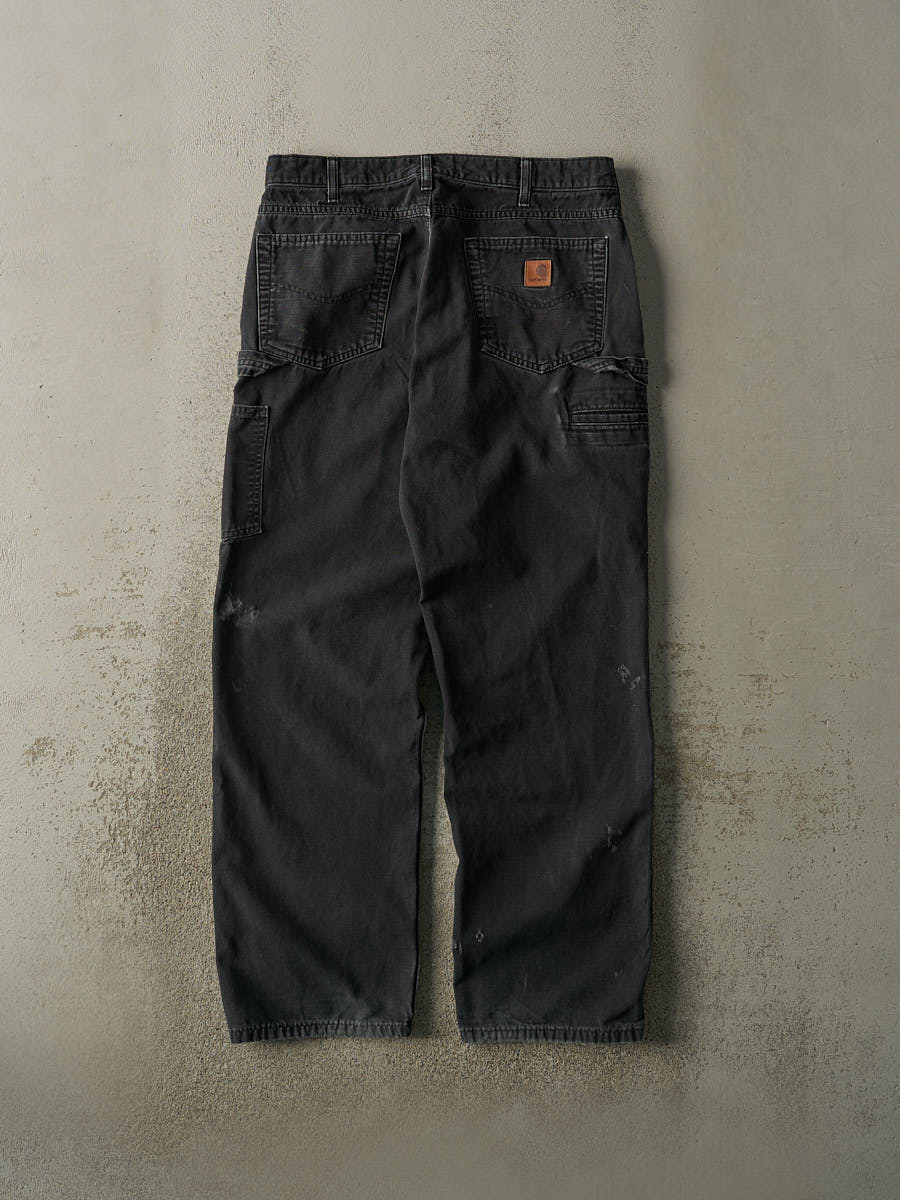Vintage Y2K Faded Black Carhartt Lightweight Carpenter Pants (33.5x31)